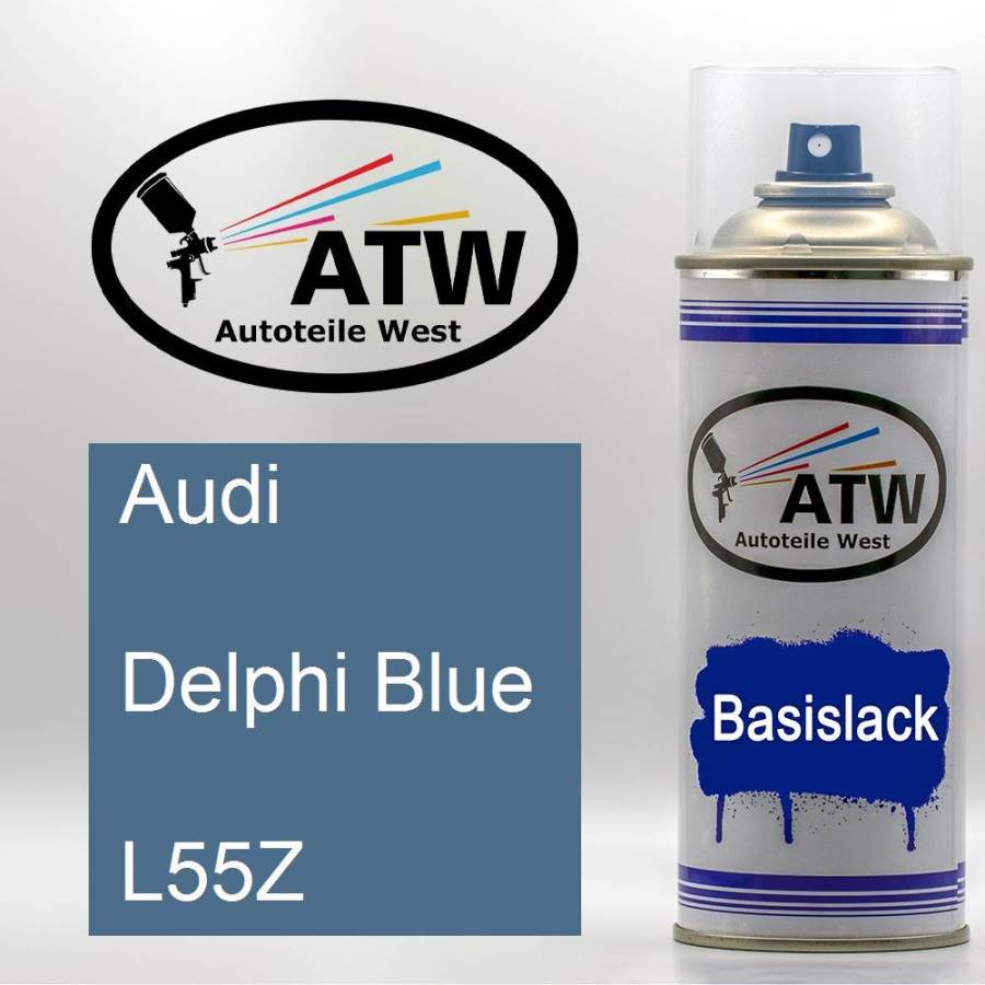 Audi, Delphi Blue, L55Z: 400ml Sprühdose, von ATW Autoteile West.